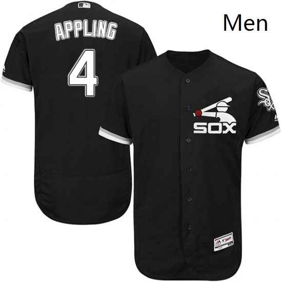 Mens Majestic Chicago White Sox 4 Luke Appling Authentic Black Alternate Home Cool Base MLB Jersey